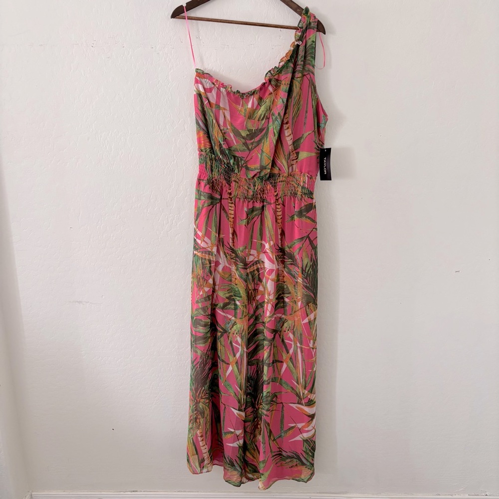 Taylor Tropical Pink and Green Jumpsuit